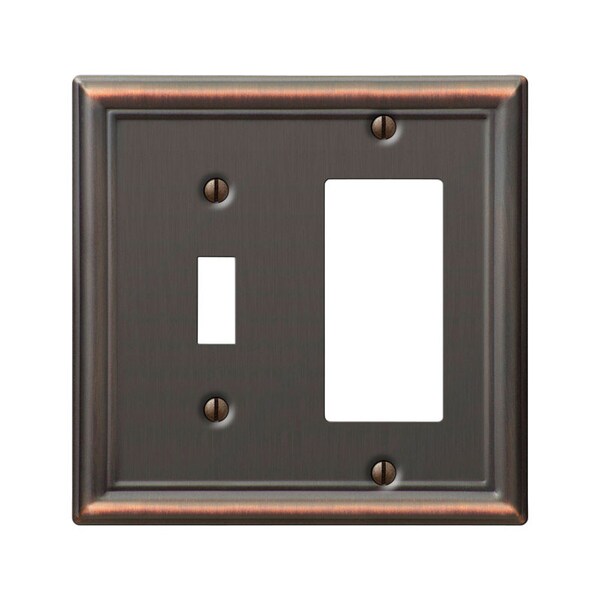 Amerelle Wall Plate, Number of Gangs: 2 gang Stamped Steel, Aged Bronze Finish, Bronze 149TRDB - main